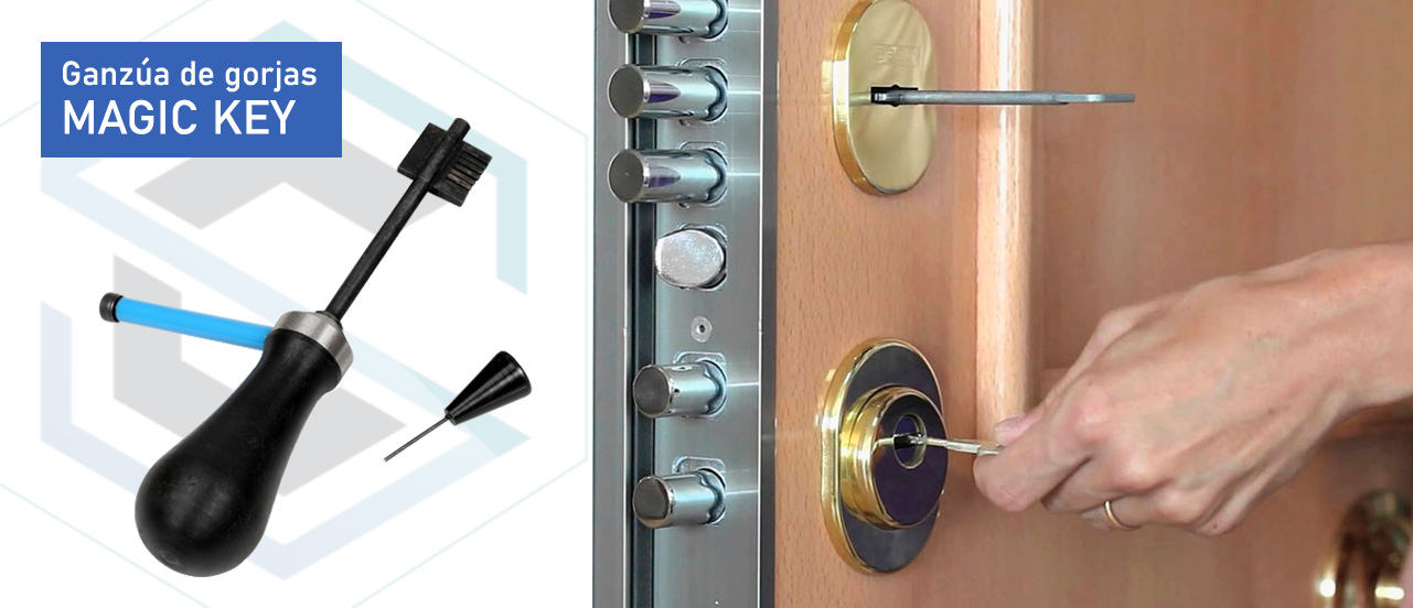 Herramientas sencillas de apertura de cerraduras de gorjas como la herramienta Magic Key